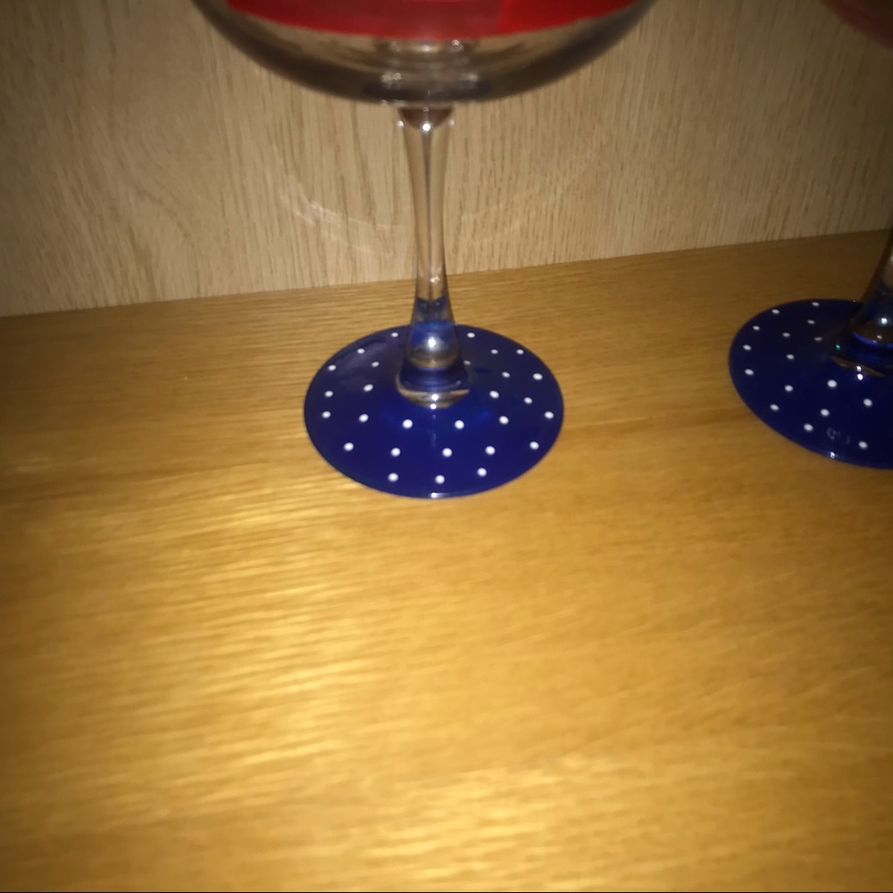 New 2 Modern Flag Wine Glasses Desert Cups Americana - Picture 8 of 16